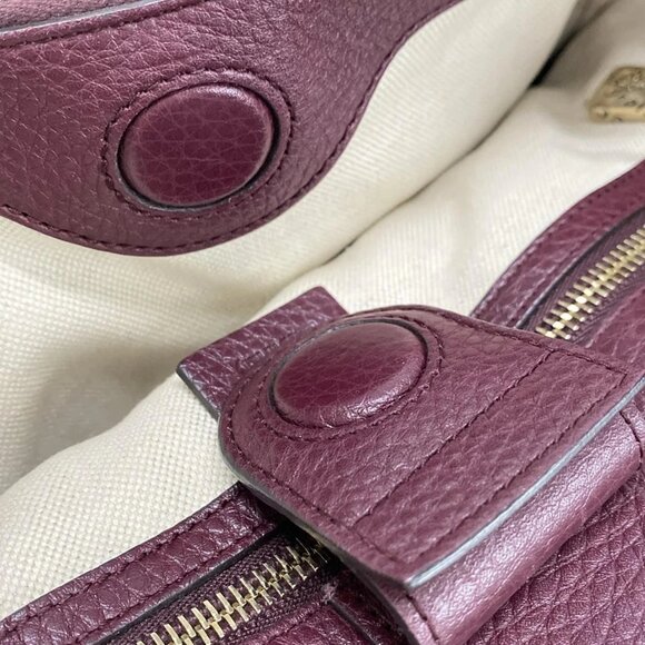 GUCCI Bamboo Shopper Bordeaux Leather Tote Bag bran-796-090625 - Picture 14 of 16